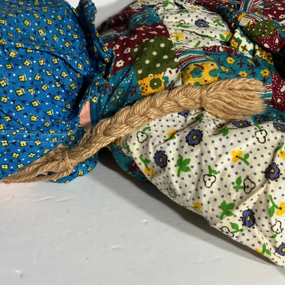 Handmade Patchwork Rag Doll in Blue Outfit
